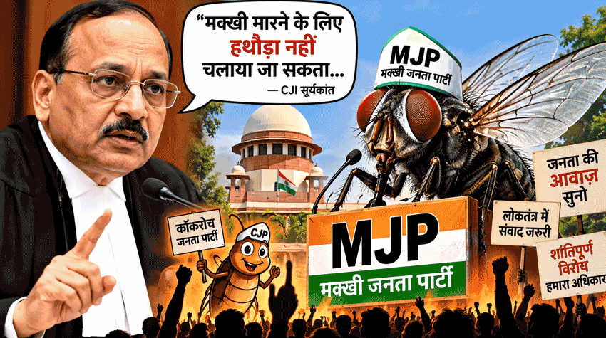 पहले कॉकरोच, अब मक्खी की बारी! CJI सूर्यकांत के एक मुहावरे से चर्चा में आई MJP, 72 घंटे में 3.3 लाख फॉलोअर्स का दावा,आखिर क्या करना चाहती है मक्खी ?